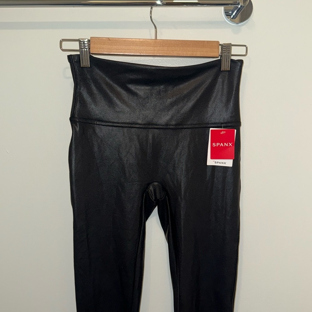 SPANX shiny black leggings